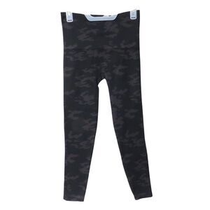 Spanx Leggings Women Large Black Camo Athleisure for Exercise and Fitness